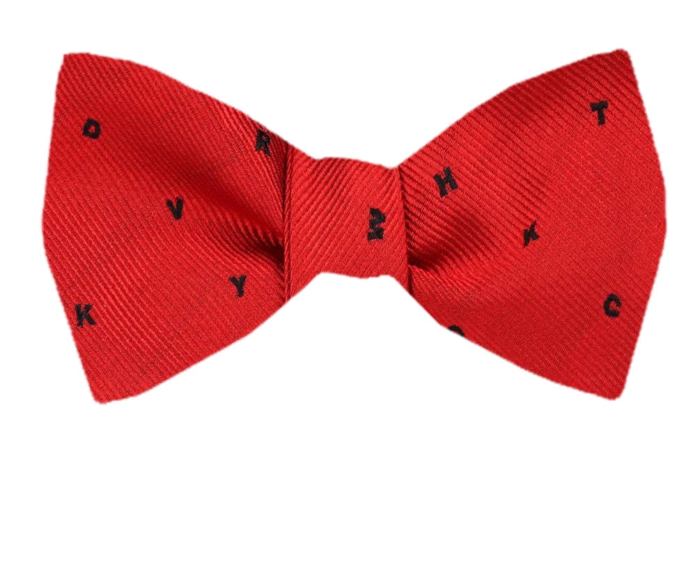 Mens Red and Burgundy Silk Self Tie Bowtie Tie Yourself Bow Ties