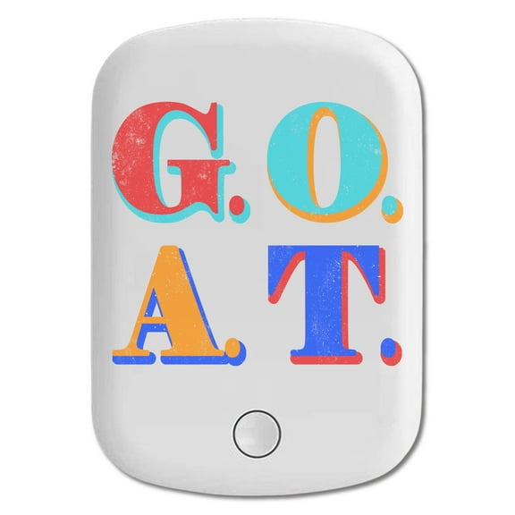 DistinctInk Magnetic Battery Pack, 5000 mAh Wireless Portable Charger with USB-C Cable, Compatible with MagSafe iPhone 14 / 13 / 12 Series - G.O.A.T - Greatest Of All Time