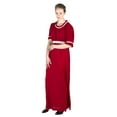 thumbnail image 4 of Sakkas Isabis Womens Casual Long Lace Modest Dress with Short Sleeves Stretchy - Red - X-Large, 4 of 5