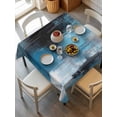 thumbnail image 6 of White Blue Black Oil Painting Table Cloth 60x60 Inch Square, Abstract Art Waterproof Tablecloth Washable Table Cover for Party Picnic Dinner Decor, 6 of 9