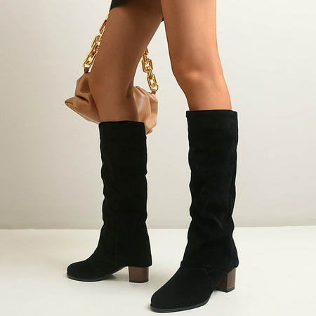 

Women Boots Autumn And Winter Thick High-heeled Casual Sleeve High-barrel Boots Knight Boots Boots