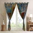 thumbnail image 4 of Navy Blue Blackout Curtains Modern Mid Century Curtains Grunge Tie Dye Curtains & Drapes Vintage Ombre Gradient Living Room Curtains, Scarlet Abstract Flower Floral Window Curtains Retro Bedroom Decor, 4 of 6