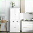 thumbnail image 2 of Kitchen Pantry Cabinet, 72.5” Tall Traditional Colonial with 2 Doors, Drawer & Adjustable Shelves, White | Freestanding | MDF, 2 of 9