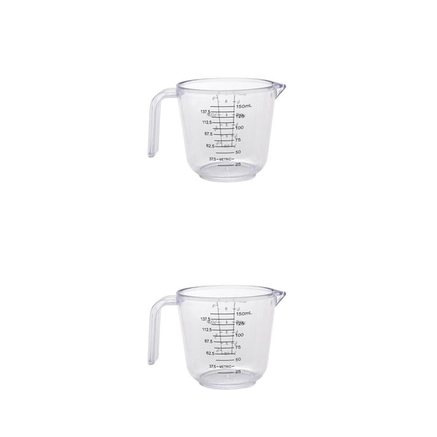 Advancent 150/300/600ml Plastic Measuring Cups Laboratory Tableware Accessories Cooking Tool Measure Baking Container Transparente 150ml 2piezas