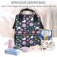 thumbnail image 4 of Yiaed Floral Rabbit Print Multi-Function Travel Backpack Nappy Bags, Nursing Bag, Fashion Mummy, Roomy Waterproof for Baby Care, Stylish and Durable, 4 of 5