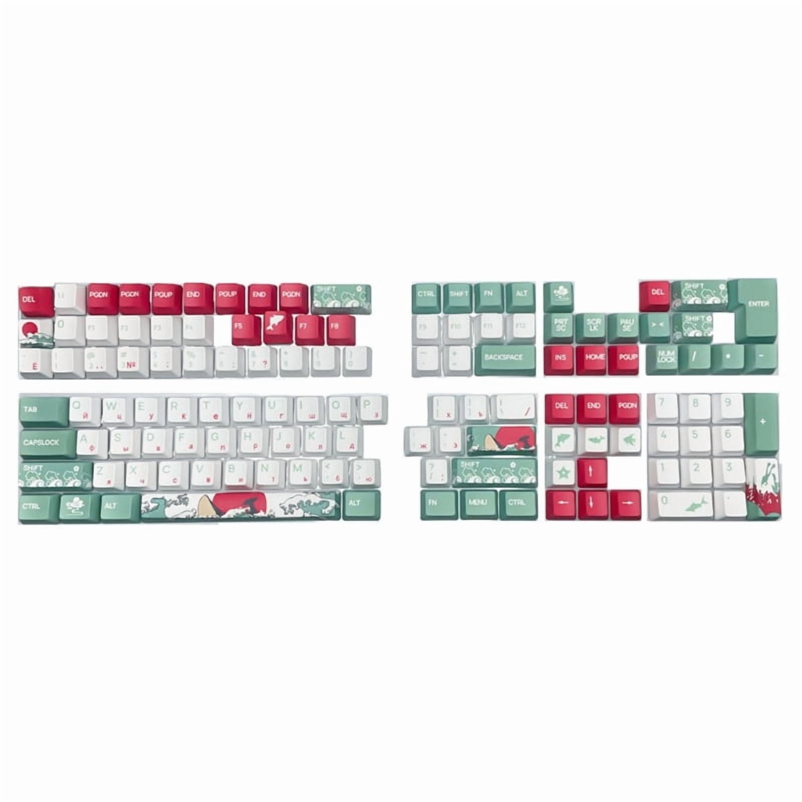 Coral Sea Design Russian Keycaps for Cherry M Switch Mechanical Keyboard ,PBT DA/OEM Height for Typists and Gamers