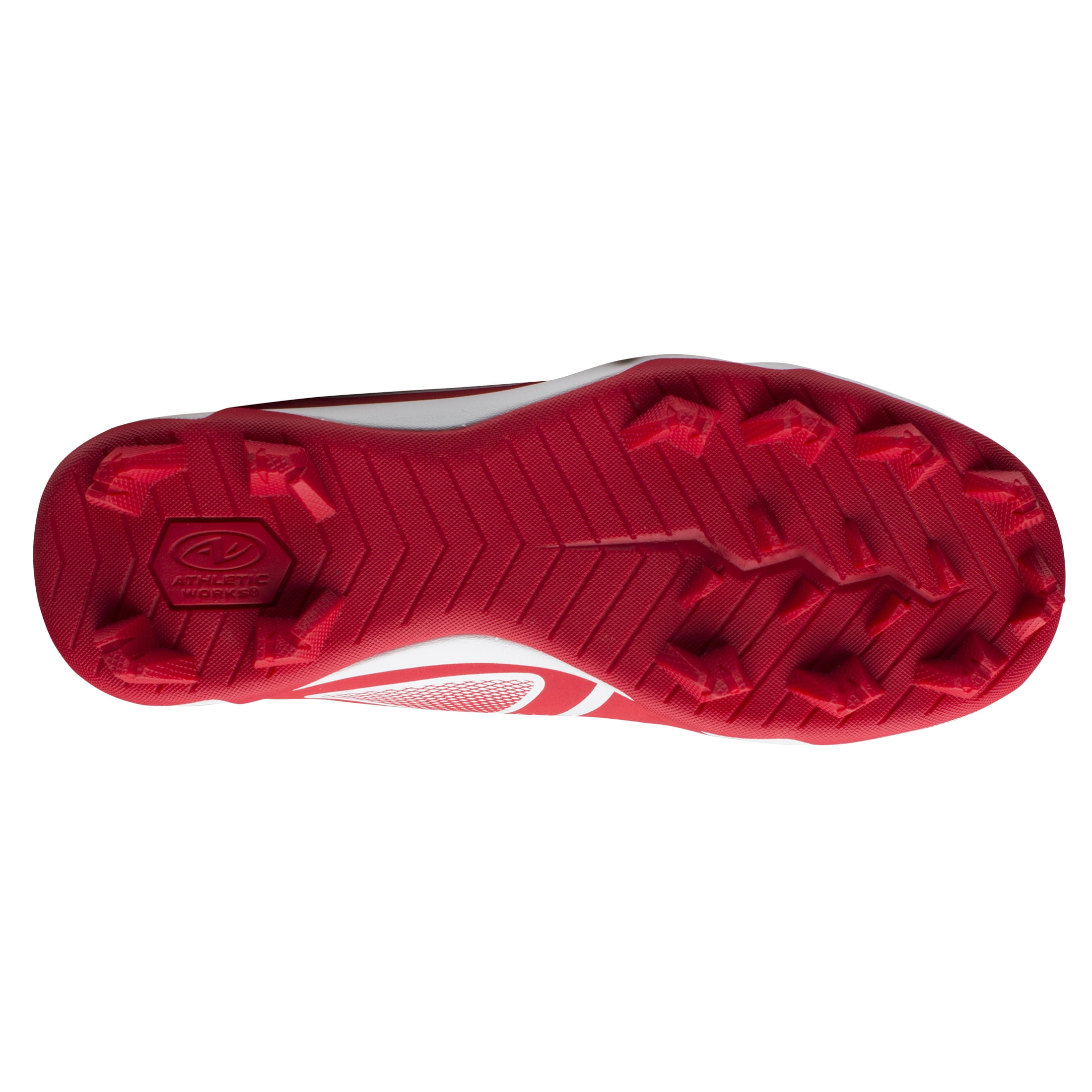 Athletic Works Youth Unisex Baseball Cleats, Red Kids