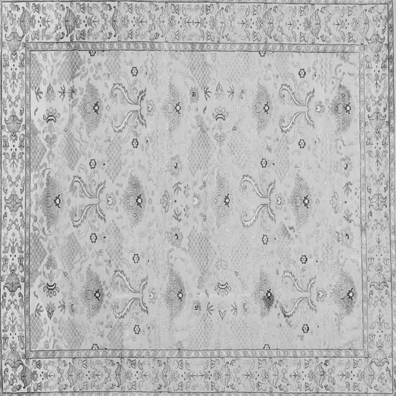 Ahgly Company Indoor Square Abstract Gray Contemporary Area Rugs, 8' Square