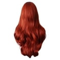 thumbnail image 2 of Dengmore 26Inch Long Copper Red Wavy Wigs for Women Middle Part Culy Wavy Wig Lace Wig Natural Looking Daily Party Christmas Uses, 2 of 8
