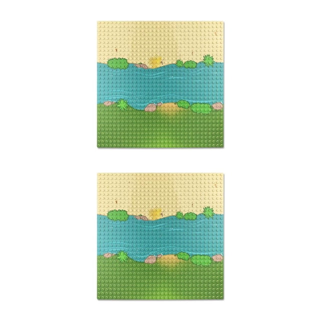 bedienty Plastic Building Bricks Baseplate Base Plate Board Platform Miniature Replacement Parts Presents Party Favors Accessories Grass Type 1 2Set