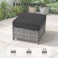 thumbnail image 5 of ODELIO 7-Piece Outdoor Patio Furniture Set PE Wicker Rattan Conversation Set with Propane Fire Pit Table & Solar LED Coffee Table All-Weather Sectional Sofa with Ottomans, Black, 5 of 9