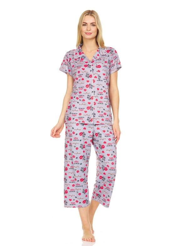 Womens Button Down Pajama Sets