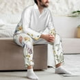 thumbnail image 6 of KLL Watercolor Floral Sleepwear Mens Flannel Pajamas,Long Cotton Pj Set, 6 of 7