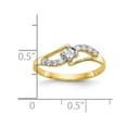 thumbnail image 2 of 2mm 10k Solid Yellow Gold Polished Cubic Zirconia Ring Size 6 Ring for Women, 2 of 2