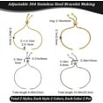 thumbnail image 2 of 8Pcs 2 Styles Stainless Steel Slider Bracelet Bolo Bracelets Makings Chains 23/25.6cm Adjustable Extender Chain for DIY Jewellery Making Crafts (Gold Silver) for DIY, 2 of 5