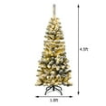 thumbnail image 4 of Patiojoy 4.5FT Snow Flocked Pencil Pre-lit Christmas Tree with Flexible Stand Thick Leaves LED Lights, 4 of 7