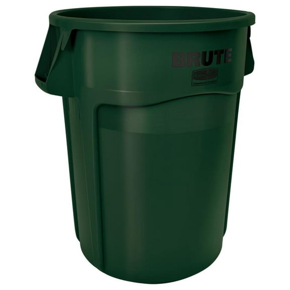 Rubbermaid Commercial Vented Round Brute Container 55 gal Green 3/Carton 2655DGRNCT
