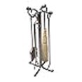 thumbnail image 3 of Enclume 4 Piece Rolled Eye Fireplace Tool Set with Stand, Hammered Steel, 3 of 4