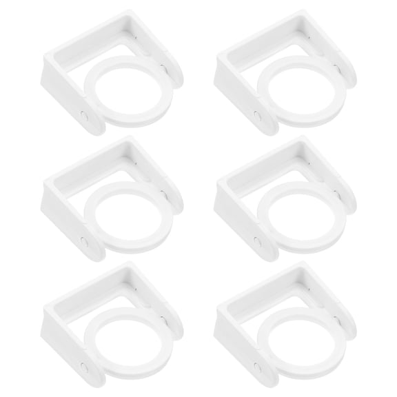 Hemobllo 6Pcs No Drill Curtain Rod Holder White Self Adhesive Brackets for Wall Mount