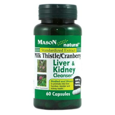 Milk Thistle/Cranberry Liver and Kidney Cleanser (60 capsule) by Mason (Best Foods To Detox Liver And Kidneys)
