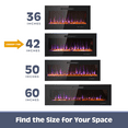 thumbnail image 4 of Prominence Home 42x19" Electric Remote Controlled LED Wall Mount Fireplace with Adjustable Heat and Brightness Settings, 4 of 13