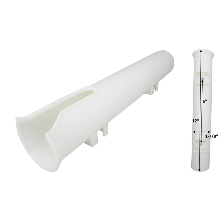 Pactrade Marine Boat White UV Stabilized Plastic Fishing Rod Holder One Tube 12"