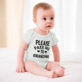 thumbnail image 3 of Please Pass Me To Grandma Baby Bodysuit Funny Infant Outfit Cute Newborn Clothes Unisex Romper White-style-1 24months, 3 of 7