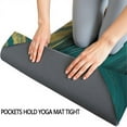 thumbnail image 3 of Teal and Gold Marble Glitter Waves Pattern Hot Yoga Mat Towel Non Slip for Hot Yoga - Quick-Drying Yoga Mat Cover with 4 Corner Pockets with Travel Bag - Hot Yoga Towel Non Slip 70"x26", 3 of 6