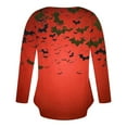 thumbnail image 5 of CLOISE Halloween Tee Shirts for Women Fashion Halloween Bat Print Tops Long Sleeve V-Neck Shirts Button Elegant Casual Comfy Blouses Boo Season Outfits Gift, 5 of 5