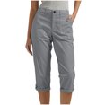 thumbnail image 3 of UVEASISHA Capri Pants for Women High Waisted Cargo Capris Rolled Hem Summer Cropped Pants with Pockets Pantalones de verano para mujer Gray XL, 3 of 8