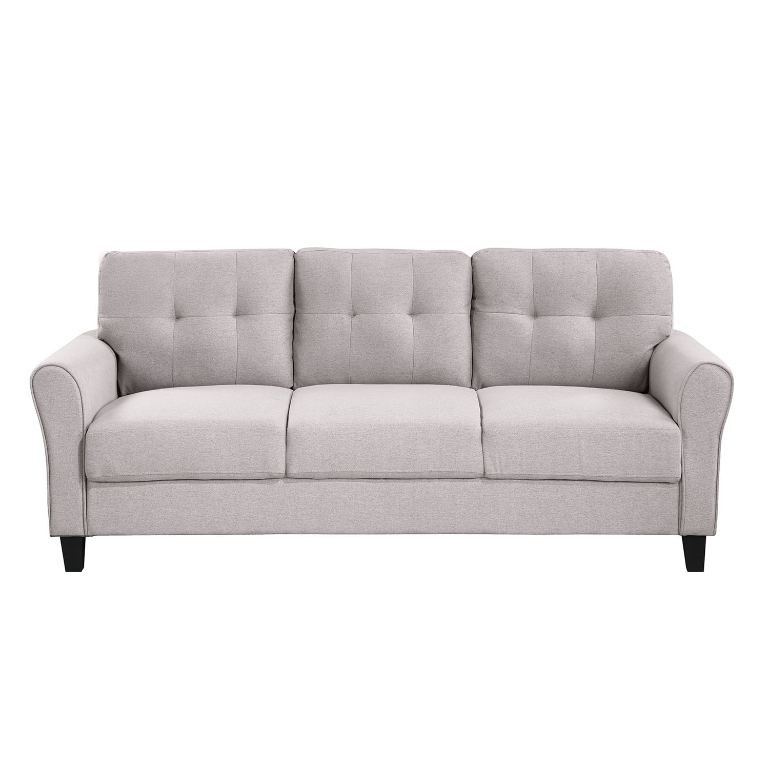 Kadyn Modern Living Room Sofa Set, 2 Piece Living Room Linen Sofa Set with 1+3-Seat Sofa, Modern Upholstered Couch Furniture for Home, Light Grey