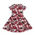 thumbnail image 2 of Uourmeti Short Sleeve Casual Dress 2-14 Years Old Flowy Comfortable Girls Short Sleeve Dress 1 pc,Hawaiian Hibiscus Floral Print, 2 of 6