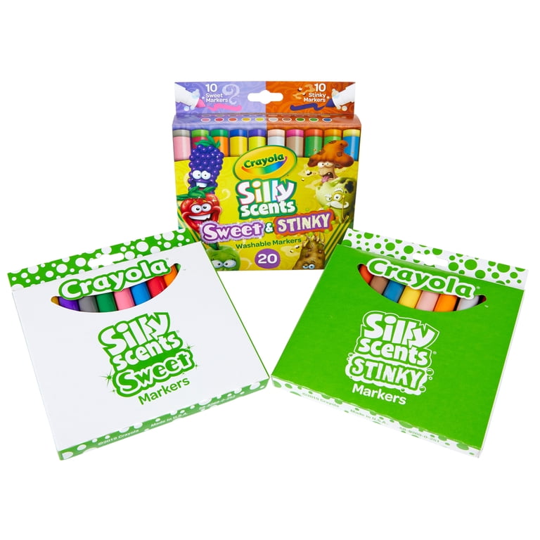 Silly Scents Sweet & Stinky Washable Markers, Broad Line, 20