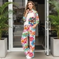 thumbnail image 3 of Xixirimido Colorful Bohemian Floral Print Women's 2 Piece Outfits Lounge Set Mock Neck Long Sleeve Sweatshirt With Wide Leg Pants Sweatsuits Fall Fashion Airport Tracksuit, X-Large, 3 of 7