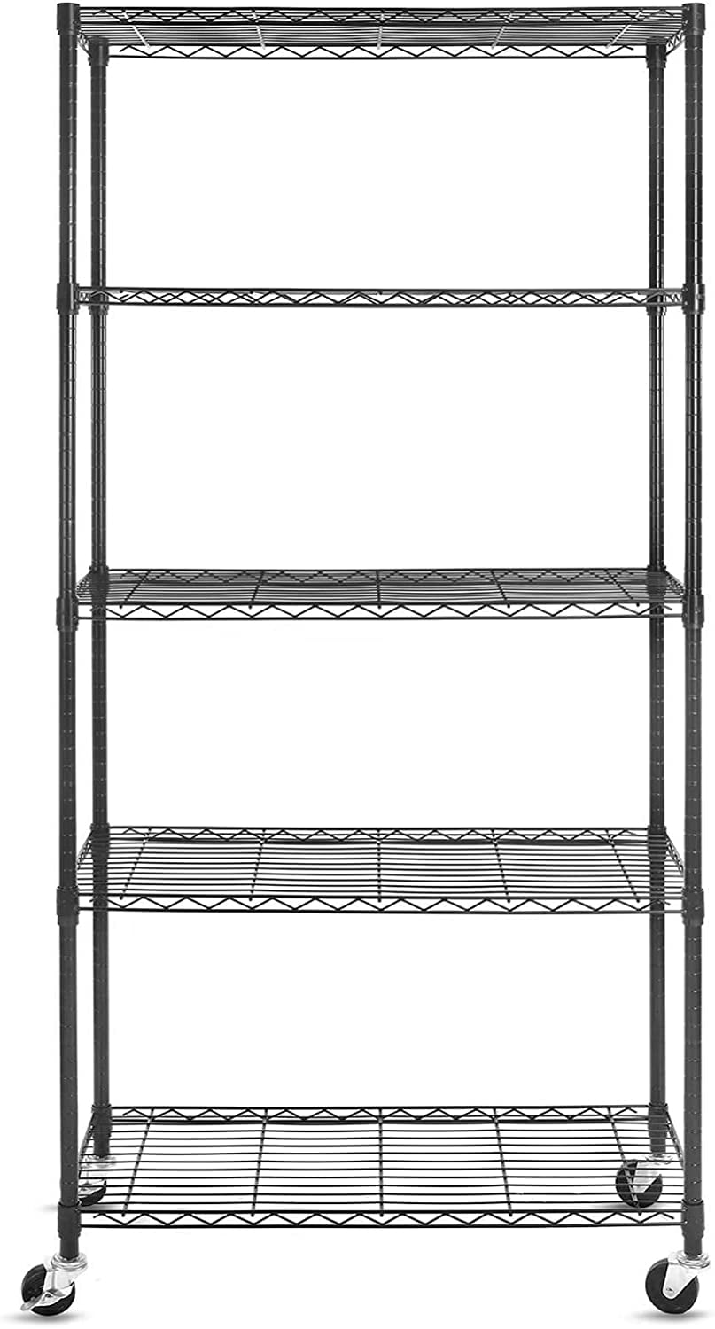 BBNBDMZ 5Shelf Shelving Units on Wheels Casters Adjustable Heavy Duty