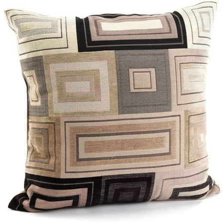 Better Homes and Gardens Squares & Rectangles Accent Pillow with Sustainable Fill, Brown