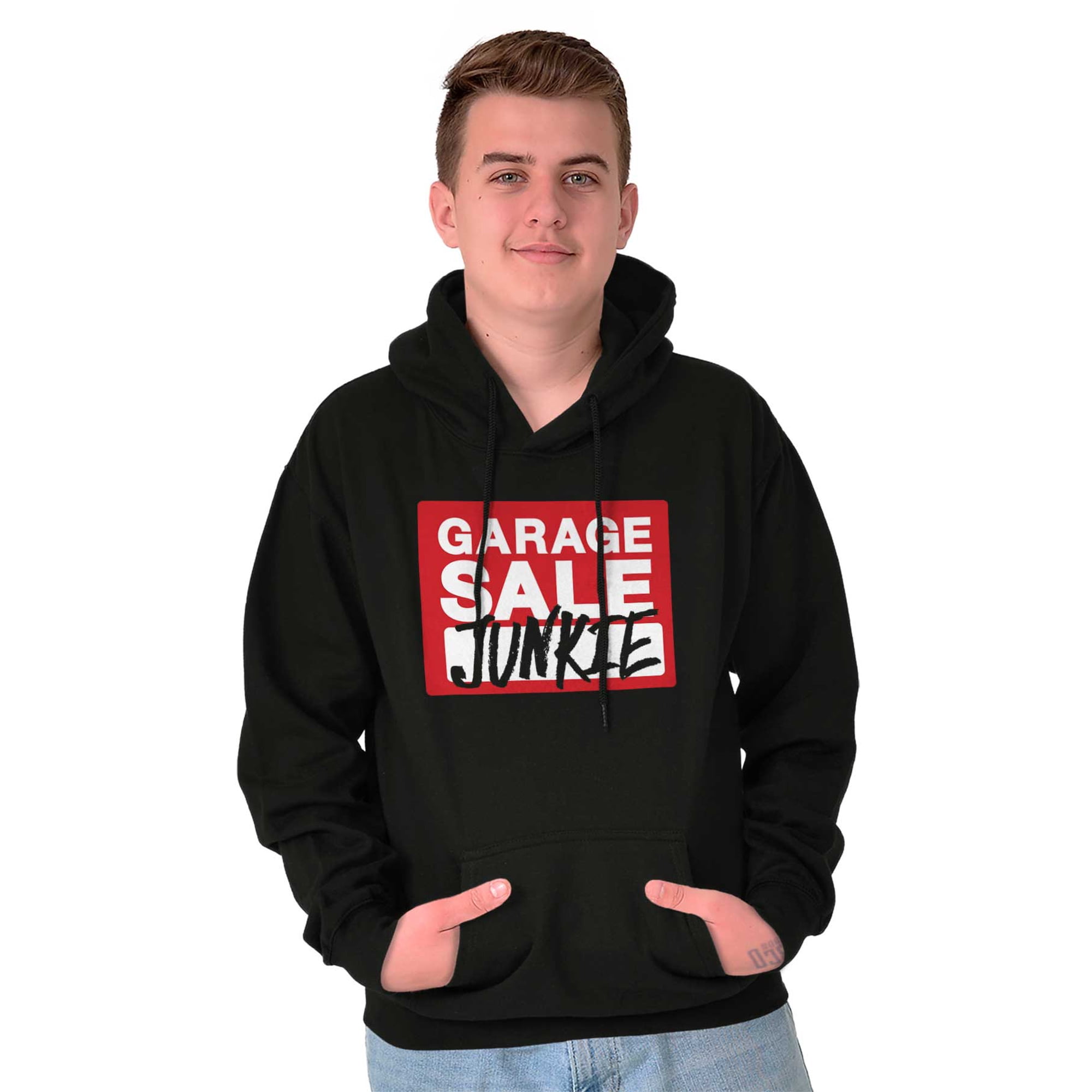 Garage Yard Sale Thrift Junkies Unisex Plus Fleece Graphic Hoodie Brisco Brands 2X