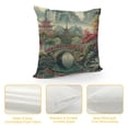 thumbnail image 4 of PRATYUS Charcoal Coral Pagoda Pillow Covers Chinoiserie Throw Pillow Cover Charcoal Coral Asian Pillow Case Cushion Cover Home Decor for Couch Bedroom Living Room White, 4 of 5