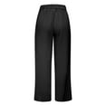 thumbnail image 5 of Casual Pants for Women 2025 Elastic High Waist Drawstring Wide Leg Floor Length Palazzo Pants with Pockets Trousers, 5 of 6
