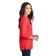 thumbnail image 3 of Port Authority Ladies 3/4 Sleeve Meridian Cotton Blend Polo-2XL (Hibiscus Pink), 3 of 6