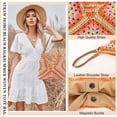 thumbnail image 2 of Straw Beach Bag for Women Summer Woven Beach Tote Bag Shoulder Handbags Boho Bag, 2 of 5