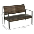 thumbnail image 3 of Outsunny Wicker Loveseat Patio Couch Outdoor Rattan Sofa w/ Quick Dry Foam, 3 of 10