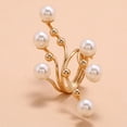 thumbnail image 5 of UDIYO Opening Ring Exaggerated Double Layer Faux Pearl Branch Women Ring Fashion Jewelry, 5 of 7