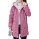 thumbnail image 2 of Chaqueta con Cremallera y Bolsillos para Mujer, Sudadera Larga Extragrande con Capucha, Abrigo Afelpado y Cálido. Rosa XXXL, 2 of 7