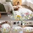 thumbnail image 5 of Round Area Rug 3 Ft, Spring Floral Washable Non-Slip Circle Carpet for Living Room/Bedroom, Watercolor Flower Eucalyptus Leaves Botanical Low-Profile Small Floor Mats Collection Rugs for Indoor, 5 of 8