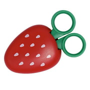 Round Head Safety Scissors with Fruit Shaped Magnet Holder Strawberry