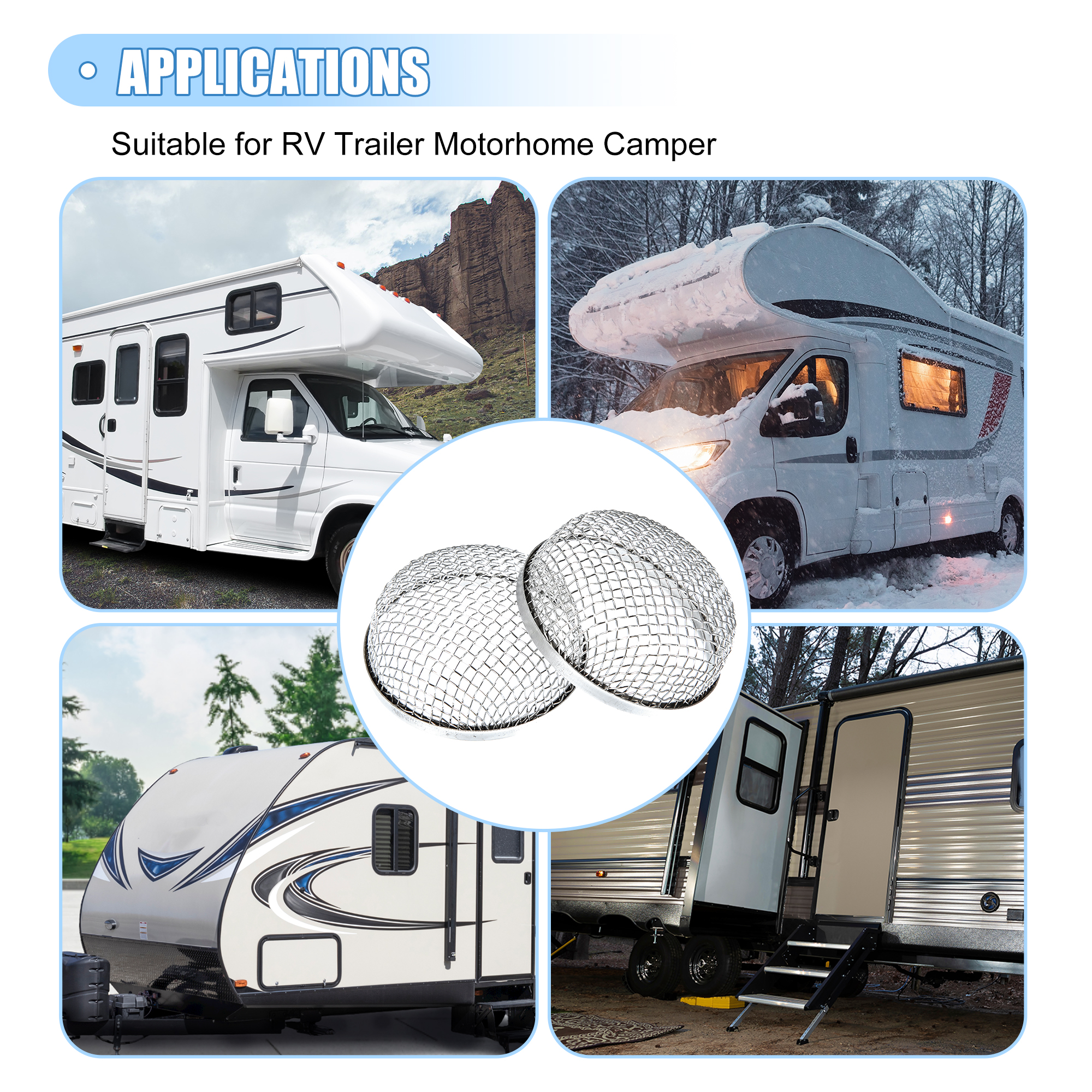 Unique Bargains RV Flying Screen Furnace Vent Cover for Campers and Trailers