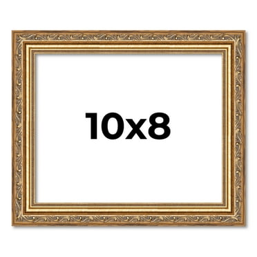 10x8 Frame Gold Solid Wood Picture Frame Width 1.25 Inches | Interior Frame Depth 0.375 Inches |