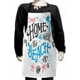 thumbnail image 1 of Saying Kids Apron, Tropical Summer Theme Home is Where the Beach is Phrase, Boys Girls Apron Bib with Adjustable Ties for Cooking Baking Painting, Pink Azure Blue, by Ambesonne, 1 of 2