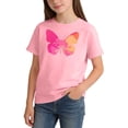thumbnail image 4 of NAISIBABY Girls Graphic T-Shirt Size 10, Short Sleeve Crewneck Cotton Soft Kids Summer Fashion Tee Pink, 4 of 7